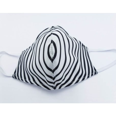 Op-art fekete-fehér kör szájmaszk