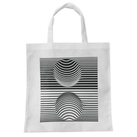 Op-art fekete alapú kör bevásárló táska