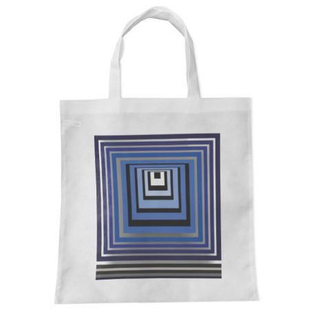 Op-art kék négyzetek bevásárló táska