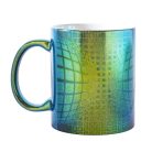 Op-art kék zöld kör kocka zöld VARÁZS bögre