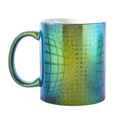 Op-art kék zöld kör kocka zöld VARÁZS bögre