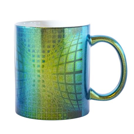 Op-art kék zöld kör kocka zöld VARÁZS bögre