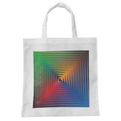 Op-art négyszínű bevásárló táska