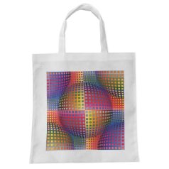 Op-art színes kör bevásárló táska