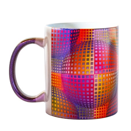 Op-art színes kör lila VARÁZS bögre