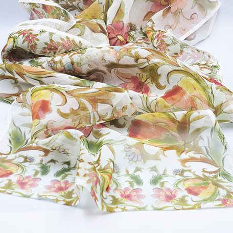 Pécsi csempe rózsaszín csempeminta sál