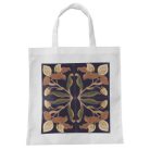 Pécsi csempe kék virág minta bevásárló táska