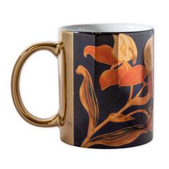 Pécsi csempe kék virág minta bögre