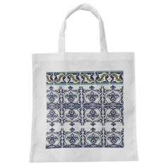   Pécsi csempe "kerti pihenő" csempe minta bevásárló táska