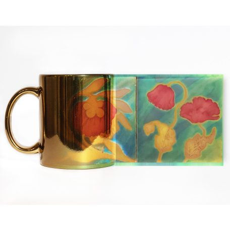 Pécsi csempe pipacs minta bögre