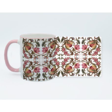 Pécsi csempe rózsaszín csempe textúra minta bögre