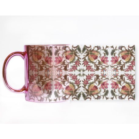 Pécsi csempe rózsaszín csempe textúra minta bögre