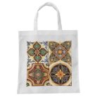 Pécsi csempe sárga barna csempe minta bevásárló táska