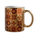 Pécsi csempe sárga barna csempe textúra minta bögre