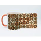 Pécsi csempe sárga barna csempe textúra minta bögre