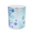 Ezüst kék karácsonyi hópehely bögre