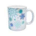 Ezüst kék karácsonyi hópehely bögre