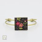 Fekete tavaszi virág karkötő