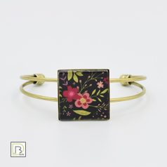 Fekete tavaszi virág karkötő