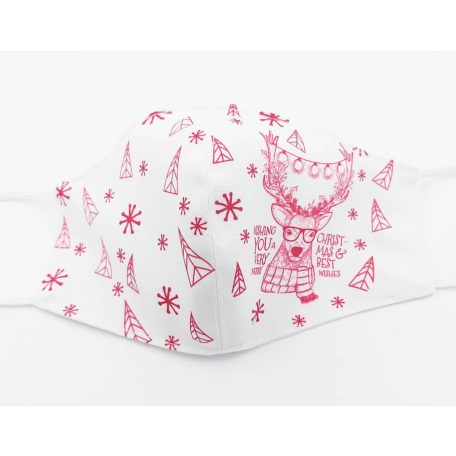 Hipster szarvasos karácsonyi szájmaszk