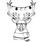 Hipster szarvasos matrica