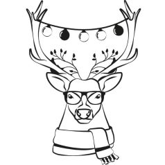 Hipster szarvasos matrica