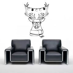 Hipster szarvasos matrica