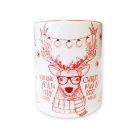 Hipster szarvasos karácsonyi bögre