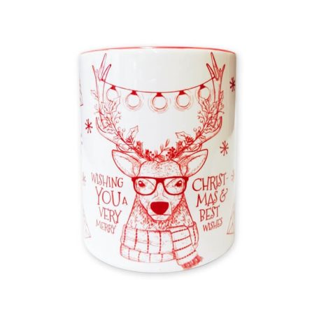 Hipster szarvasos karácsonyi bögre