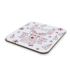 Hipster szarvasos karácsonyi poháralátét