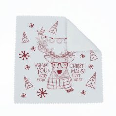 Hipster szarvasos karácsonyi szemüvegtörlő