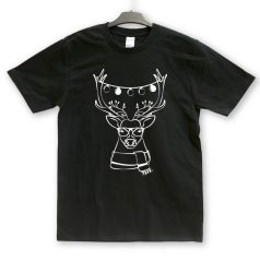 Hipster szarvasos karácsonyi unisex póló