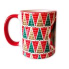 Karácsonyfa textúrás fényképes bögre