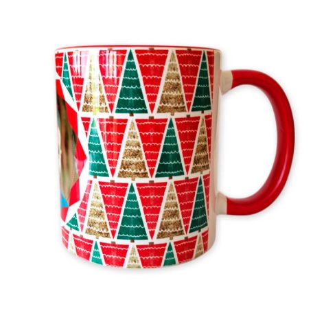 Karácsonyfa textúrás fényképes bögre