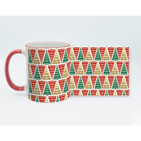 Karácsonyfa textúrás fényképes bögre