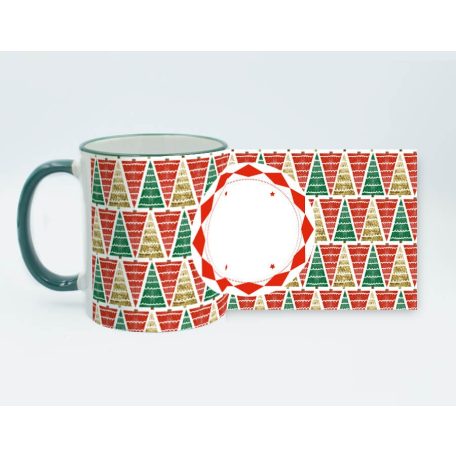 Karácsonyfa textúrás fényképes bögre