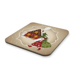 Karácsonyi házikó poháralátét