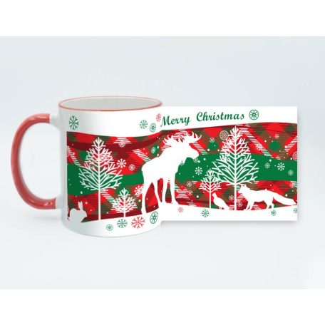 Karácsonyi jávorszarvas bögre