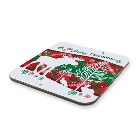 Karácsonyi jávorszarvas poháralátét