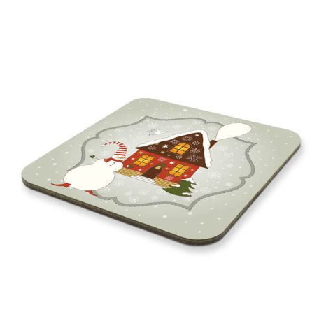 Karácsonyi poháralátét mikulásos