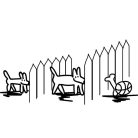 Kutyus kerítéssel matrica