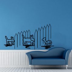 Kutyus kerítéssel matrica