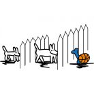 Kutyus kerítéssel poszter