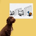 Kutyus kerítéssel poszter