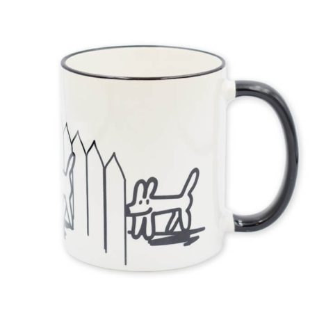 Kutyus kerítéssel bögre