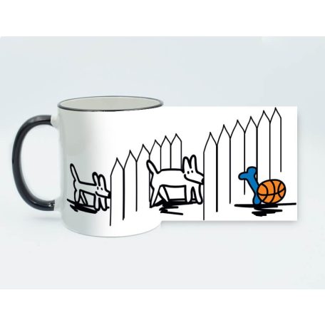 Kutyus kerítéssel bögre