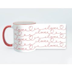 Love felirat textúra bögre