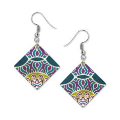 Mandala Korall fülbevaló