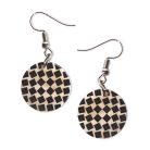 Op-art eridangd kockás fülbevaló