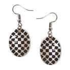 Op-art eridangd kockás fülbevaló